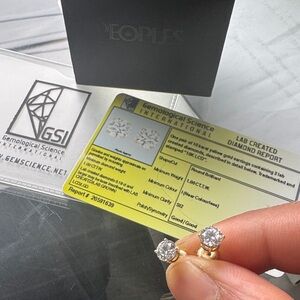 Gold Diamond Stud Earrings